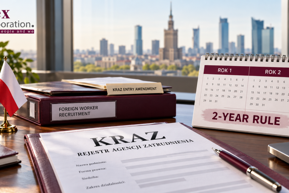 Three checks for the ordinary KRAZ foreign recruitment route: registration date, service history and amended scope.