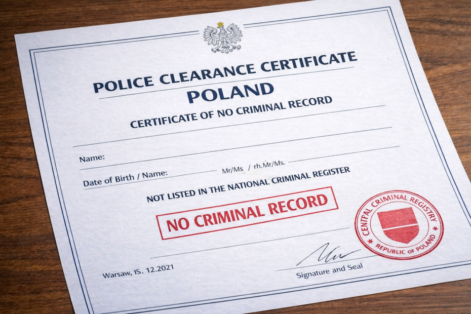 When relocating to Canada, the USA, the UK, or Australia, proving your legal standing is a critical requirement for immigration and employment. The Polish Certificate of No Criminal Record (known locally as Zaświadczenie o niekaralności) is the definitive document issued by the National Criminal Register (KRK)under the Ministry of Justice.