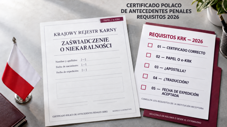 Spanish Polish KRK certificate and checklist.